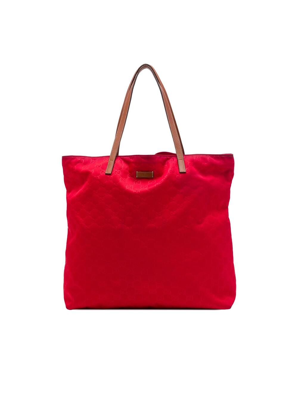 Gucci Gg Nylon Tote Pre-Loved Red #361170G44B